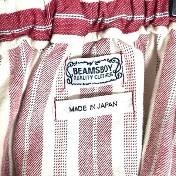 Beams Boy Women’s Knee Length Striped Canvas Skirt Red/White Size S/M - Picture 6 of 6